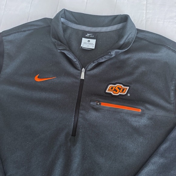 Nike OSU Quarter Zip Dri-Fit Men's MEDIUM Golf Performance Oklahoma State 1/4 Zi - Picture 1 of 10